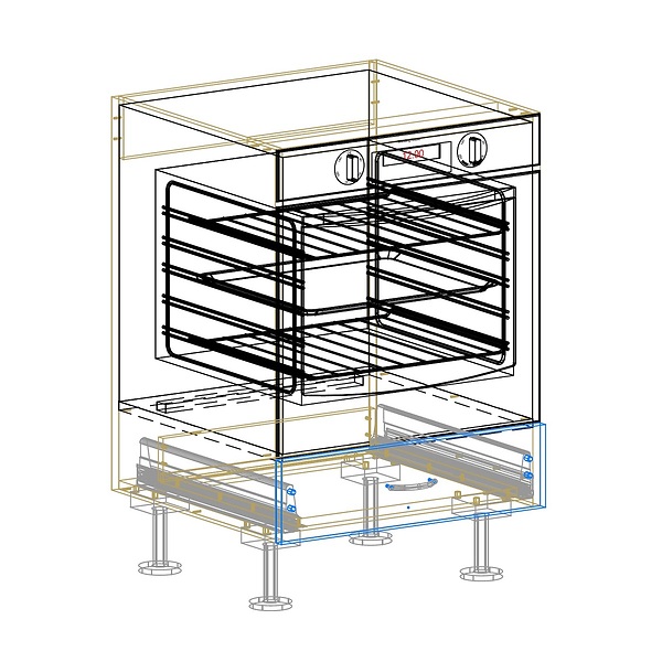 Under Bench Oven AutoCad Drawing