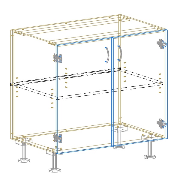 2 Door Base Cabinet Drawing AutoCad