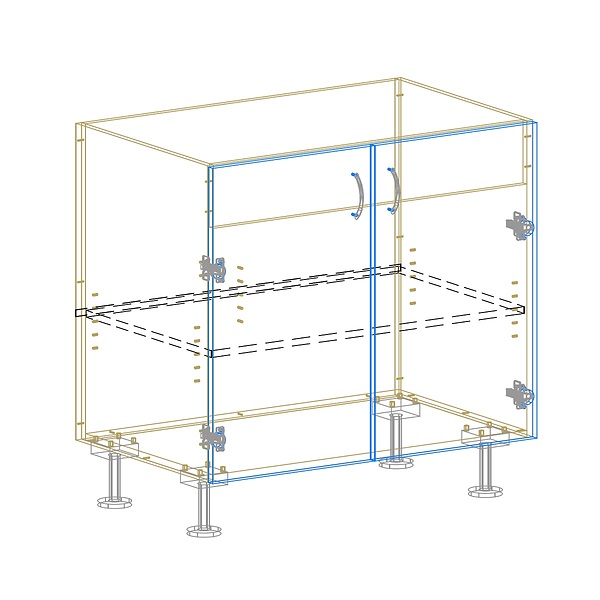 2 Door Sink Base AutoCad