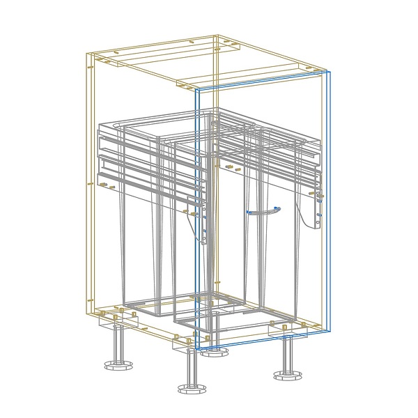 1 Drawer Bin Unit AutoCad Drawing