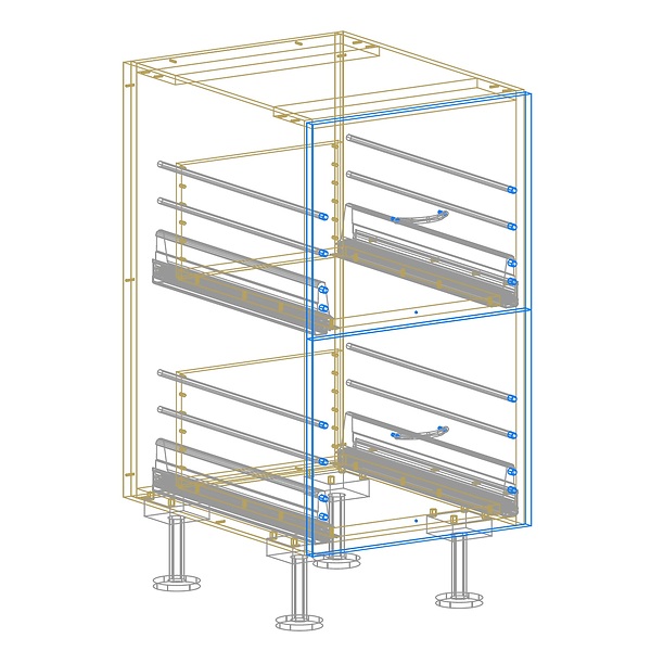 2 Drawer Base Cabinet Drawing AutoCad