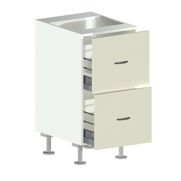 2 Drawer Base Cabinet Open