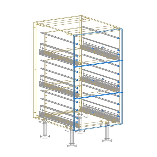 3 Drawer Base Cabinet  AutoCad Drawing