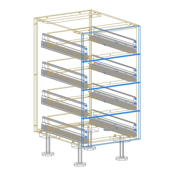 4 Drawer Base Cabinet  AutoCad Drawing