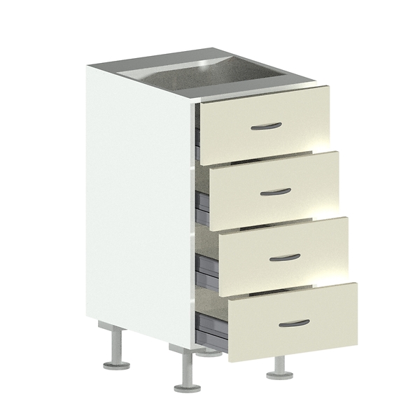 4 Drawer Base Cabinet Open