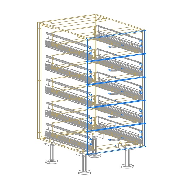 5 Drawer Base Cabinet  AutoCad Drawing