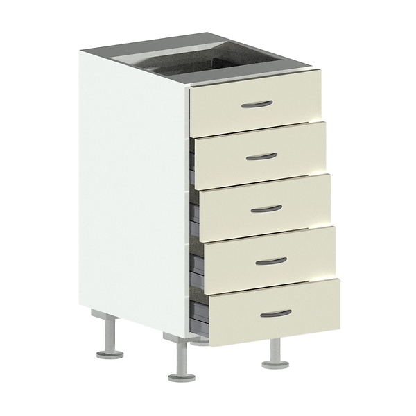 5 Drawer Base Cabinet Open