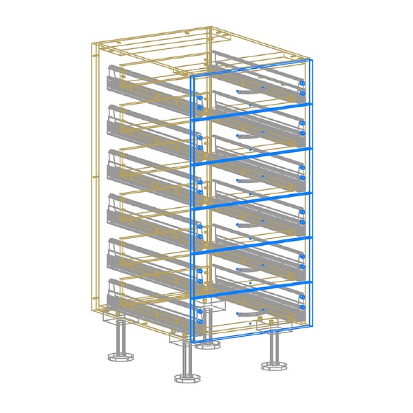 6 Drawer Base Cabinet  AutoCad Drawing