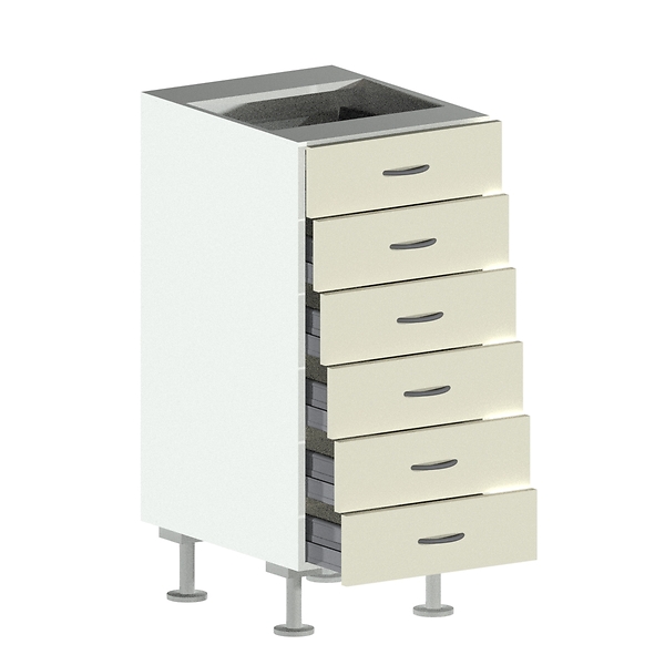 6 Drawer Base Cabinet Open