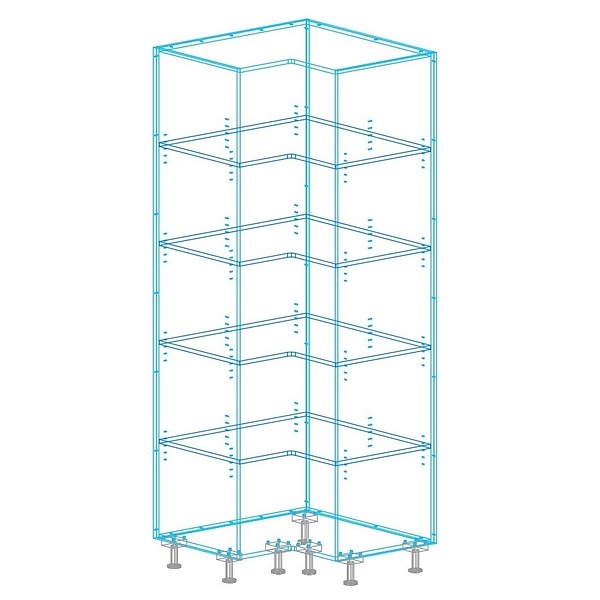 Open Tall Corner AutoCad Drawing