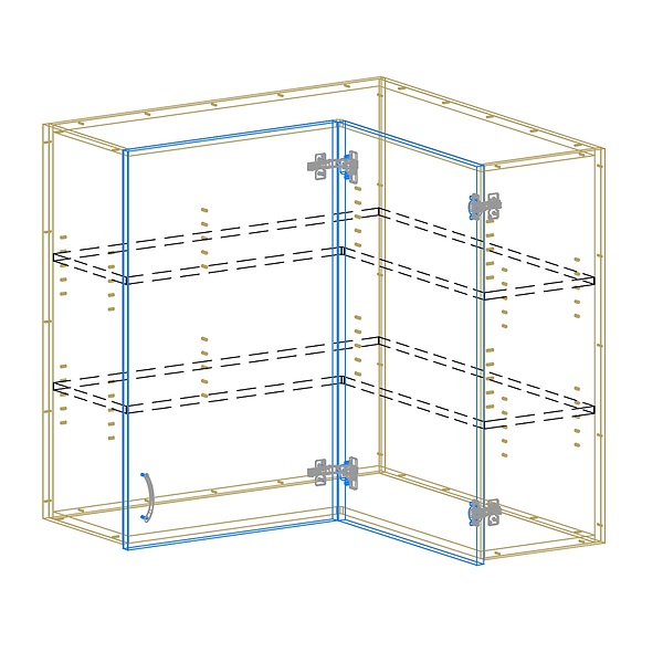 Upper Corner Cabinet AutoCad Drawing