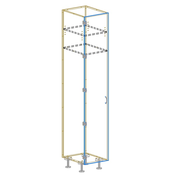 1 Door Tall Broom Cupboard AutoCad Drawing