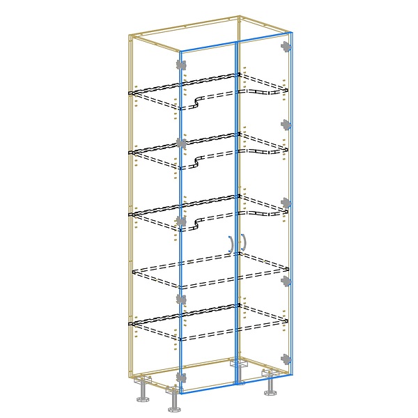 2 Door Pantry AutoCad Drawing
