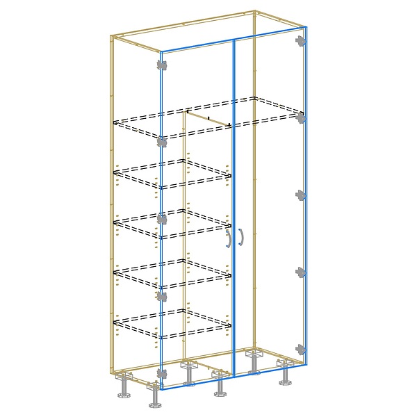 Broom Cupboard AutoCad Drawing