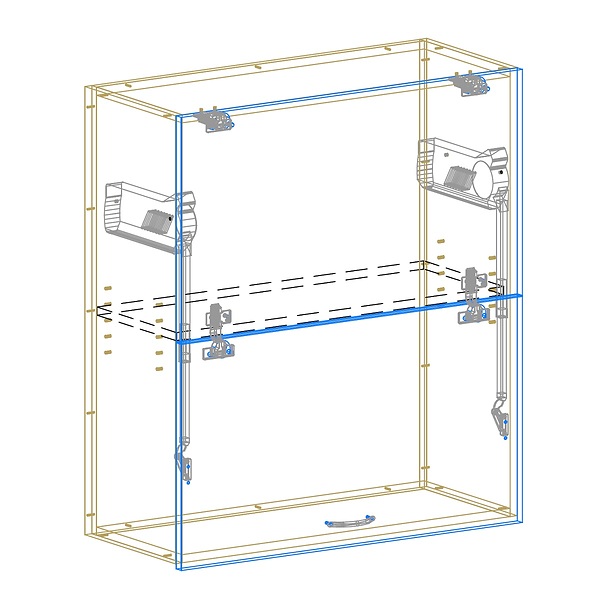 Lift Up Double Door Cabinet AutoCad Drawing