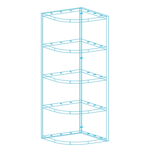 Open Left End Cabinet AutoCad Drawing