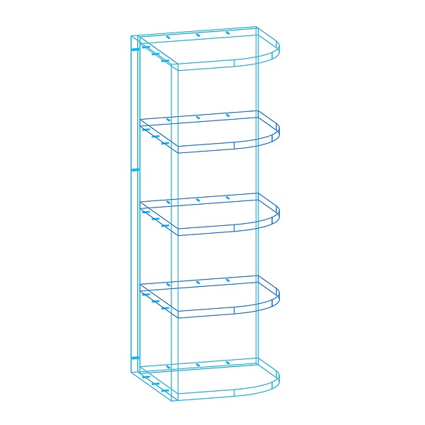 Open Right End Cabinet AutoCad Drawing